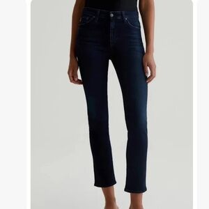 Ag Mari Women's Mid Rise Slim Straight Leg Jeans - Dark Blue size 28 R